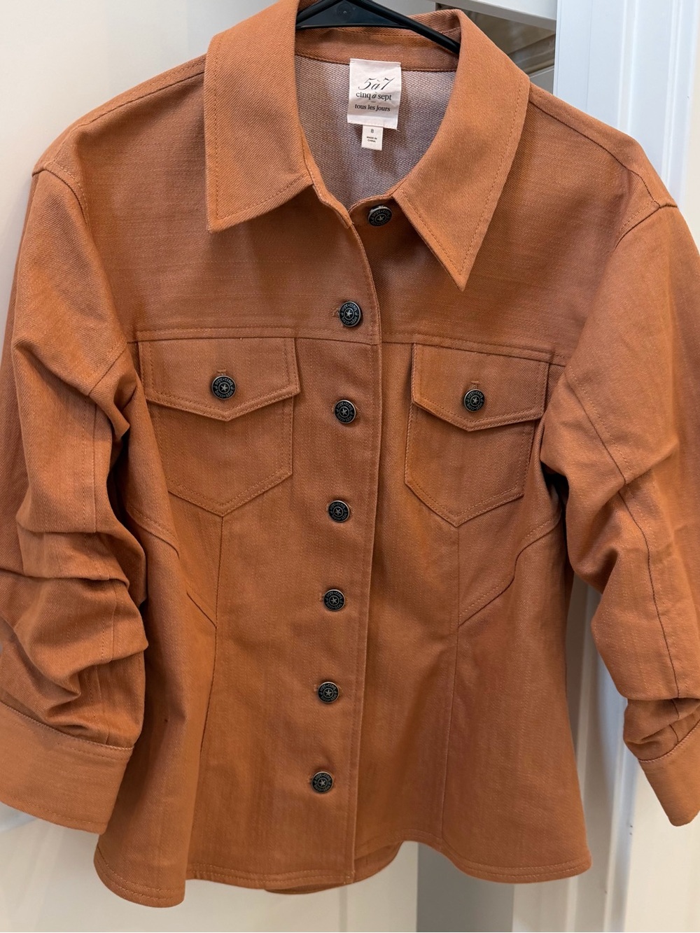 Cinq a Sept Scrunch Denim Jacket size 8